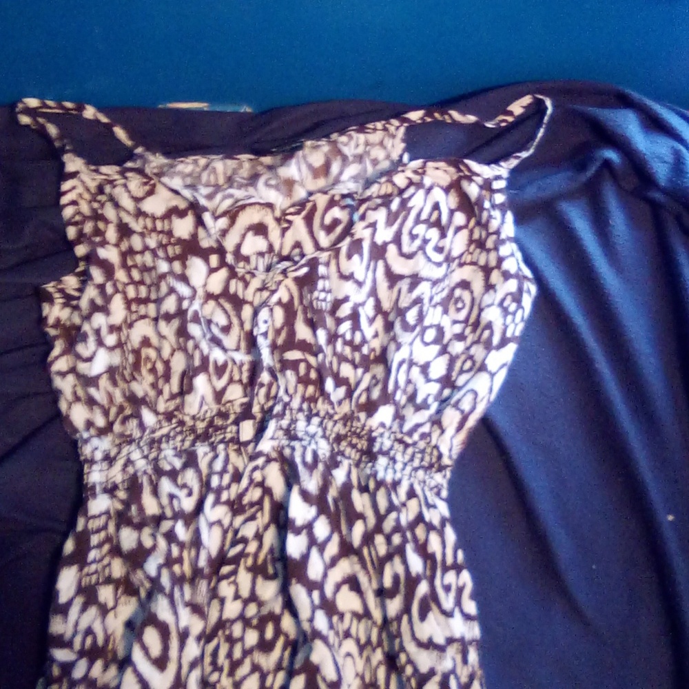 Brown and white pattern dress